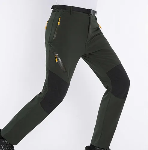 Vista 9 de Yuzhih Hiking Pants with Belt for Men Solid Color Assault Pants Slim Fit Patchwork Pants Outdoor Breathable Cargo Pants
