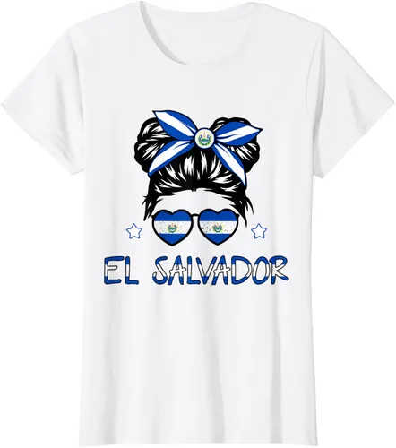 Vista 17 de Camiseta de El Salvador para Niñas Bandera Patrimonio Hispano Salvadoreño