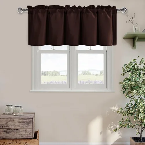 Vista 71 de DWCN Cortinas de Cenefa para Sala de Estar, Cocina, Baño/Sótano - Aqua Sólido, 1 Panel, 42 x 12 Pulgadas, Oscurecimiento de Habitación Solid Short