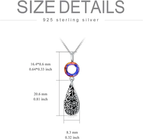 Vista 6 de POTOPYY Collar con colgante de plata de ley, joyería de moda para mujeres, damas y niñas, regalos de cumpleaños