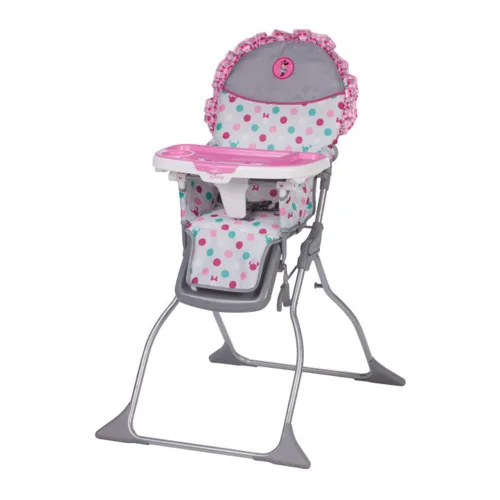 Vista 8 de Disney Baby Minnie Mouse - Trona plegable para bebé, silla alta plegable simple con bandeja de 3 posiciones, Garden Delight