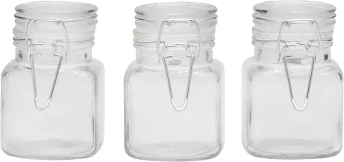Vista 7 de Gourmet Basics - Caja de almacenamiento de hierbas con frascos de vidrio, 11 x 8 x 4.5 pulgadas
