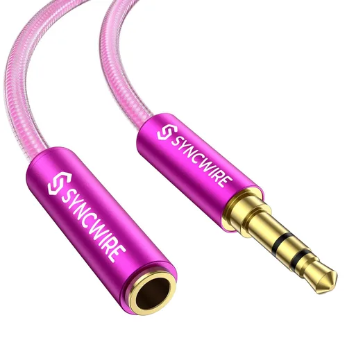 Vista 8 de Syncwire Cable de extensión de audio estéreo de 3.5 mm macho a hembra [Sonido Hi-Fi] [Conector chapado en oro] Cable de extensión AUX trenzado