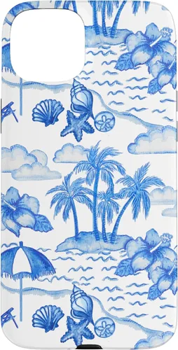 Vista 9 de Funda para iPhone 16 Coastal Nieta Preppy Hawaiian Hibiscus Coconut Girl