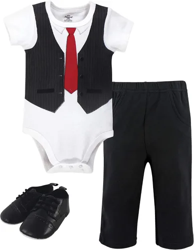 Vista 42 de Little Treasure - Conjunto unisex de mameluco de algodón, pantalón y zapatos para bebé Collar de ancla