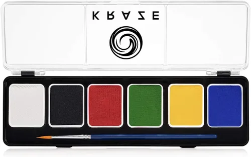 Vista 8 de Kraze FX Splash Glam - Paleta metálica de 6 colores para tartas divididas (6 gm) con pincel, activada por agua, hipoalergénica, segura, no tóxica