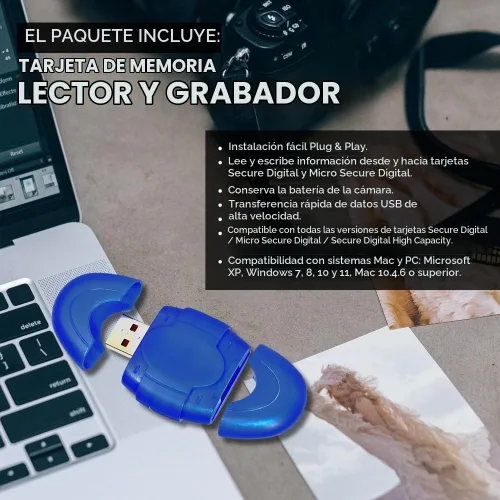 Vista 6 de ULTIMAXX El paquete de accesorios incluye: cámara digital compacta IXY650 + 64 GB Micro Extreme PRO + kit de limpieza de arranque + Micro SD de alta