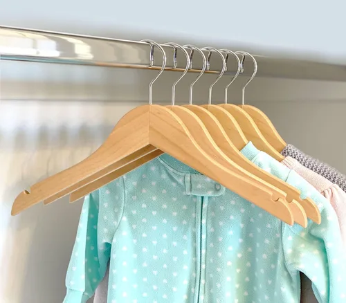 Vista 3 de Perchas para niños (madera natural, perchas para bebés/niños pequeños NB-4T)