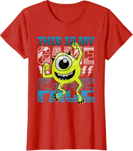 Vista 77 de Disney Pixar Monsters Inc. Mike Wazowski Game Face Camiseta Negro