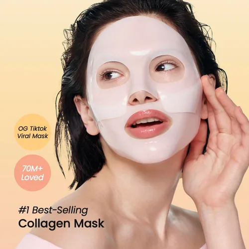 Vista 2 de BIODANCE Trío de colágeno: Máscara de colágeno bio y suero de péptido de colágeno y crema para piel de vidrio, hidratación voluminosa, cuidado