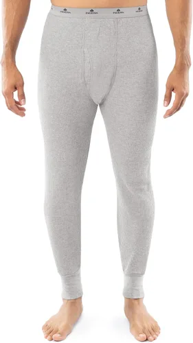 Vista 6 de Indera - Pantalón térmico de algodón pesado para hombre con punto de panal Johns de largo