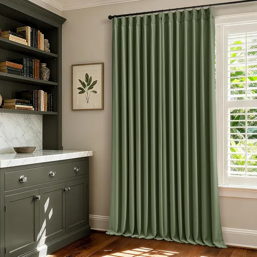 Vista 85 de Juego de 2 paneles de cortinas plisadas negras de 80 pulgadas para sala de estar, cortinas plisadas de lino con forro de 80 pulgadas de largo, 100%