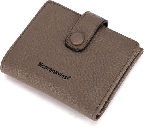 Vista 5 de Montana West Cartera para mujer con bloqueo RFID y bolsillo para monedas con cremallera, B Caqui
