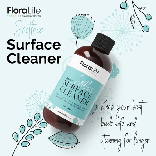 Vista 2 de Floralife Limpiador de superficies - Spray limpiador suave de múltiples superficies para jarrones y herramientas, 8 onzas Gentle Multi-Surface