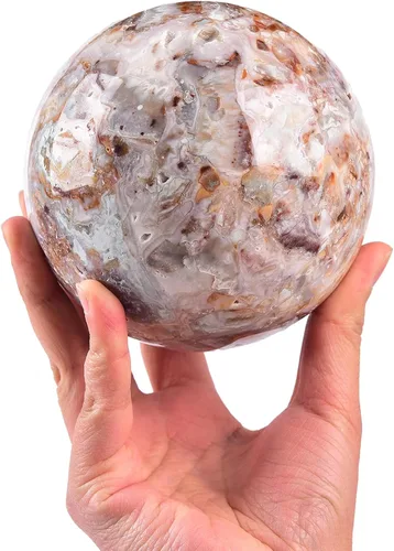 Vista 130 de JIC Gem Piedra Natural de Jaspe Africano Cristal de Curación Esfera Adivinación Bola de Piedra Preciosa, Feng Shui Reiki Aura Decoración