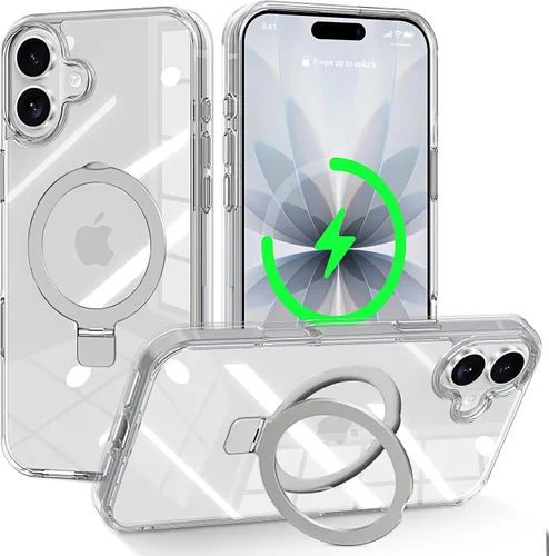 Vista 51 de CHAOFEnG Funda magnética compatible con iPhone 11 con soporte, prueba de caídas de grado militar, compatible con imán, anillo translúcido, parte