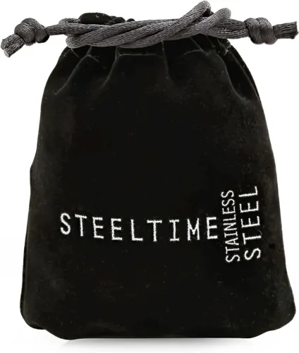 Vista 9 de Steeltime Collar con colgante de acero inoxidable chapado en oro de 18 quilates