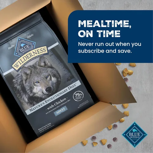 Vista 10 de Blue Buffalo Wilderness - Alimento seco natural con alto contenido proteínico y cereales saludables para perros adultos, pollo, bolsa de 4.5 libras