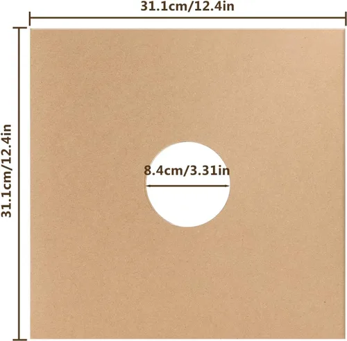 Vista 7 de Facmogu 10 piezas de 30,48 cm de fundas para discos de vinilo LP, fundas de discos de vinilo de cartón de 350 g/m² con acabado kraft, fundas