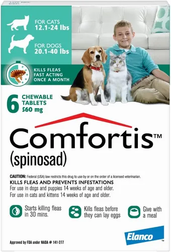 Vista 8 de Comfortis para perros 60.1-120 libras. 6 masticables, suministro para 6 meses