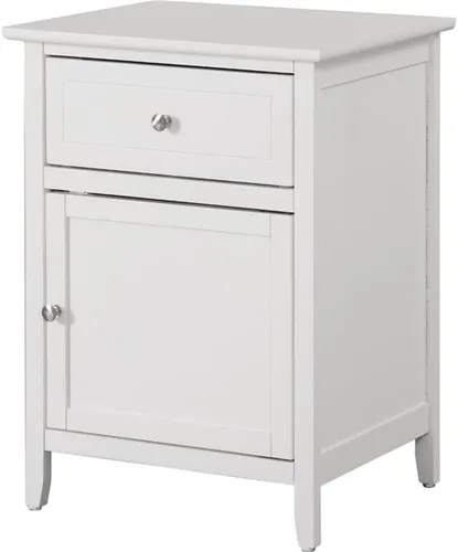 Vista 10 de Glory Furniture Izzy Mesita de noche de madera maciza con 1 cajón/1 puerta, color amarillo