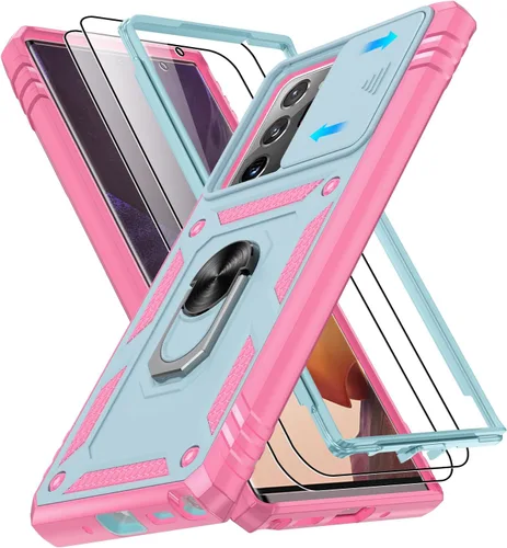 Vista 61 de Gritup Funda para Google Pixel 6 con cubierta deslizante para cámara y protector de pantalla (2 unidades), soporte de anillo giratorio 360°, funda