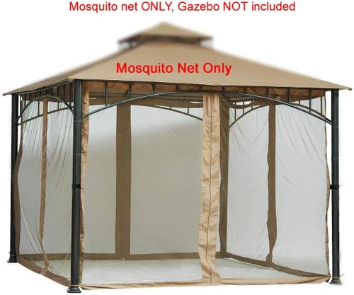 Vista 5 de Westcharm Mosquitera de repuesto universal de 10 x 10 pulgadas, juego de 4 paneles (solo mosquitera de Gazebo)
