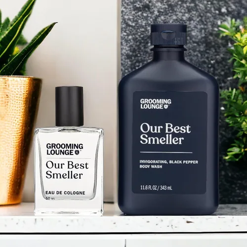 Vista 7 de Grooming Lounge Our Best Smeller Body Wash - Exfoliante de ducha hidratante y aclarante de viaje, fragancia fresca, clásica, suave de acai, aloe
