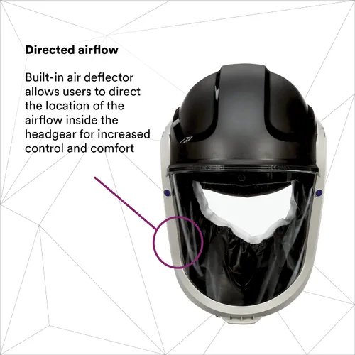 Vista 2 de 3M PAPR, Casco Respirador Versaflo M-307, Para Respirador de Purificación de Aire, Visor de Policarbonato Premium con Recubrimiento y Sello Facial