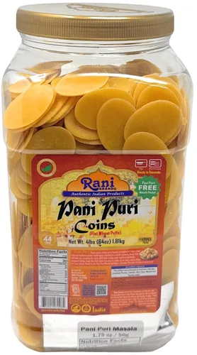 Vista 16 de Rani Pani Puri - Monedas de 7 onzas (7.05 oz) 80-85 monedas ~ Monedas de trigo y sémola sin cocer, aptas para microondas, totalmente naturales