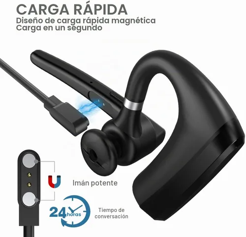 Vista 4 de Auriculares Bluetooth V5.0, auricular Bluetooth inalámbrico 24 horas de llamadas HD, CVC8.0 con cancelación de ruido de doble micrófono, manos