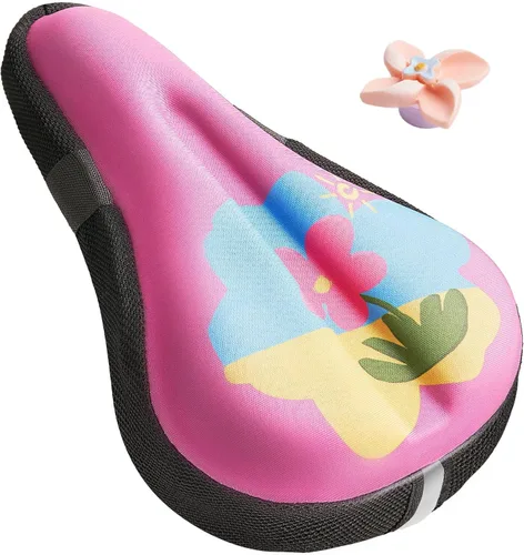 Vista 9 de Kids Bike Seat Cushion for Girls, Gel Padded Bike Seat Cover for Child, Breathable & Extra Soft Gel Memory Foam, Pink Child Bicycle Saddle Cushion