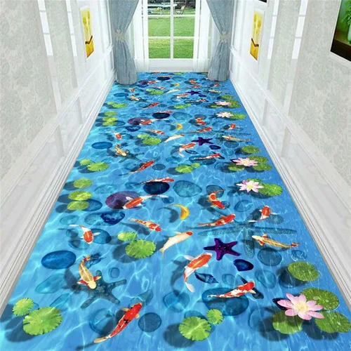 Vista 14 de Alfombra de pasillo de arco iris, 1.3 x 7 pies, alfombra de pasillo de abstracción interior, alfombra de pasillo para sala de estar para pasarela 10