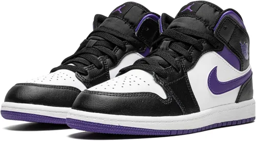 Vista 2 de Little Kid's Jordan 1 Mid BlackDark Iris-White (640734 095)