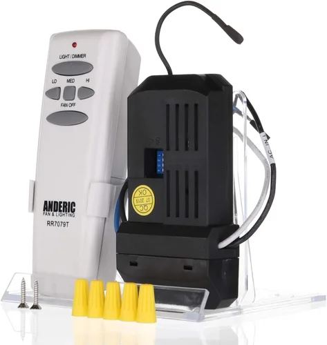 Vista 3 de Anderic El kit universal de control remoto y receptor funciona con cualquier ventilador de techo de 3 velocidades