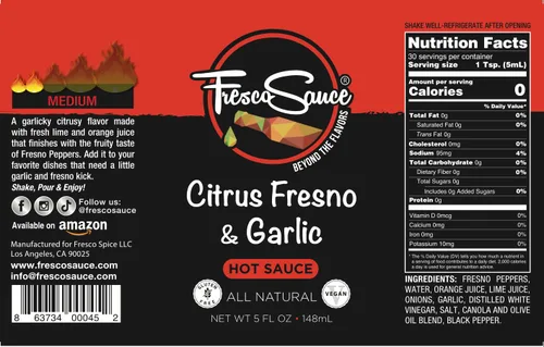 Vista 5 de Fresco Sauce - Paquete de 2 Salsa picante Bundel - Mezcla de pimienta asada al fuego - Jalapeño - Pimientos serranos - Jugo de limón - Ajo cítrico