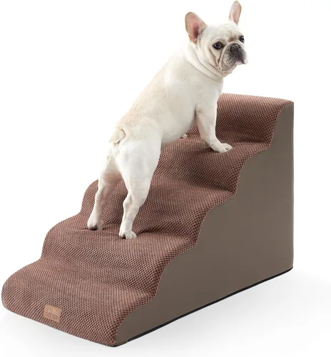 Vista 11 de COZY KISS Escaleras anchas para perros pequeños de 15.7 pulgadas de alto, escalón para mascotas para cachorros, gatos mayores, rampa curva