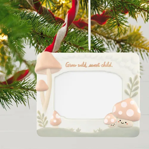 Vista 6 de Hallmark Keepsake Adorno de Navidad 2024, marco de fotos Grow Wild, Sweet Child, Porcelana