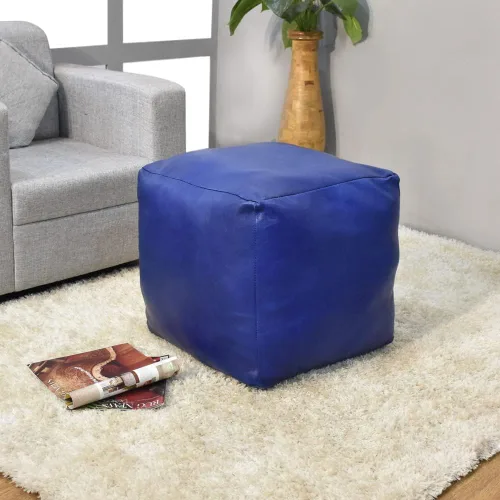 Vista 21 de Rugsotic Carpets Puf de cuero de cabra redondo hecho a mano ecológico negro – Puf de forma redonda, 14.0 in x 14.0 in x 14.0 in x 14.0 in, liso