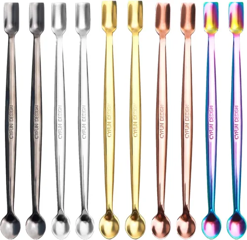 Vista 12 de Juego de 9 cucharas de acero inoxidable 304 para manualidades, álbumes de recortes, polvos de relieve con purpurina, lentejuelas y otros adornos