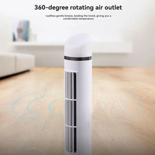 Vista 5 de Ventilador de torre LED de 2 engranajes compacto y portátil para Blanco