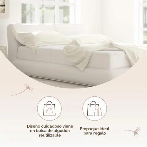 Vista 6 de Protector de colchón 100% algodón orgánico – Protector superior acolchado de lujo para colchón suave y transpirable lavable a máquina – Comercio