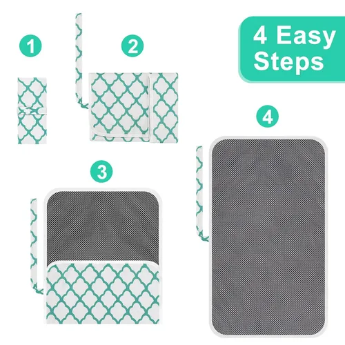 Vista 6 de Accmor Cambiador de pañales portátil, impermeable, plegable, cambiador de bebé para viajes, regalos de registro de baby shower