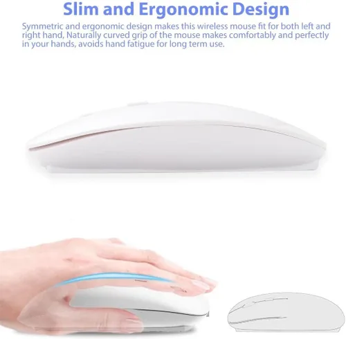 Vista 4 de Mouse inalámbrico Bluetooth Gamer Mouse recargable para computadora Mouse inalámbrico USB ergonómico Mause Silent Mouse