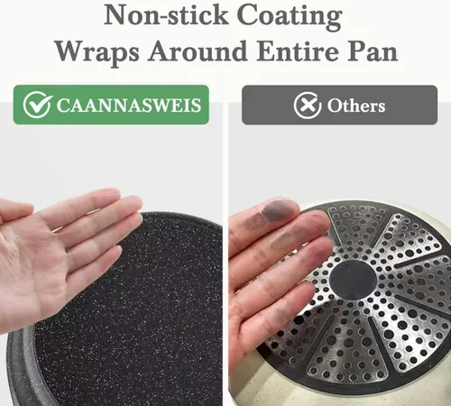 Vista 6 de Caannasweis Sartén antiadherente con mango desmontable para estufa y horno Gris
