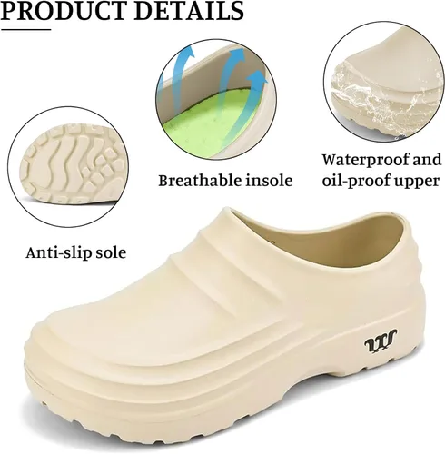 Vista 4 de Armadillo - Zapatos de chef antideslizantes para hombres y mujeres, zuecos cómodos y antideslizantes para enfermería, zapatos de trabajo ligeros
