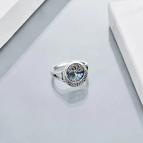Vista 3 de ONEFINITY Anillos de árbol de la vida de plata de ley con nudo celta árbol de la vida regalos de joyería para mujeres