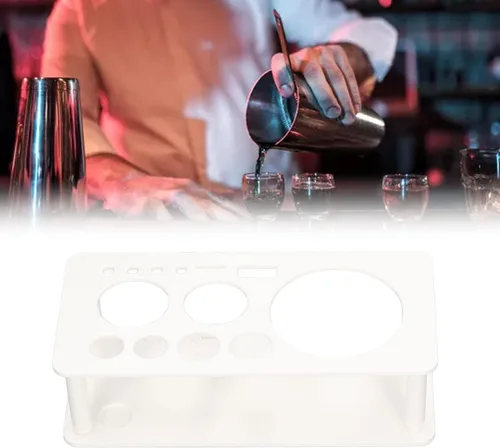 Vista 3 de TOPINCN Kit de coctelera para barman de plástico, ahorro de espacio, organiza almacenamiento, soporte para herramientas de bartender, barra