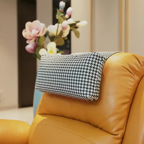 Vista 25 de Almohada antideslizante para la cabeza para reclinables - Cojín de apoyo para el cuello con cubierta de terciopelo para alivio del dolor en el Beige