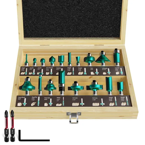 Vista 9 de CSOOM Juego de 30 brocas para fresadora, vástago de 1/2, con 2* cabezales de lote, brocas de madera profesionales, brocas de fresado de carburo